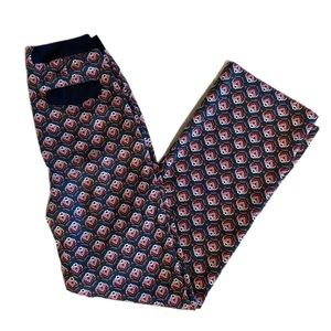 silence + noise green & orange floral high rise wide leg pant size 2